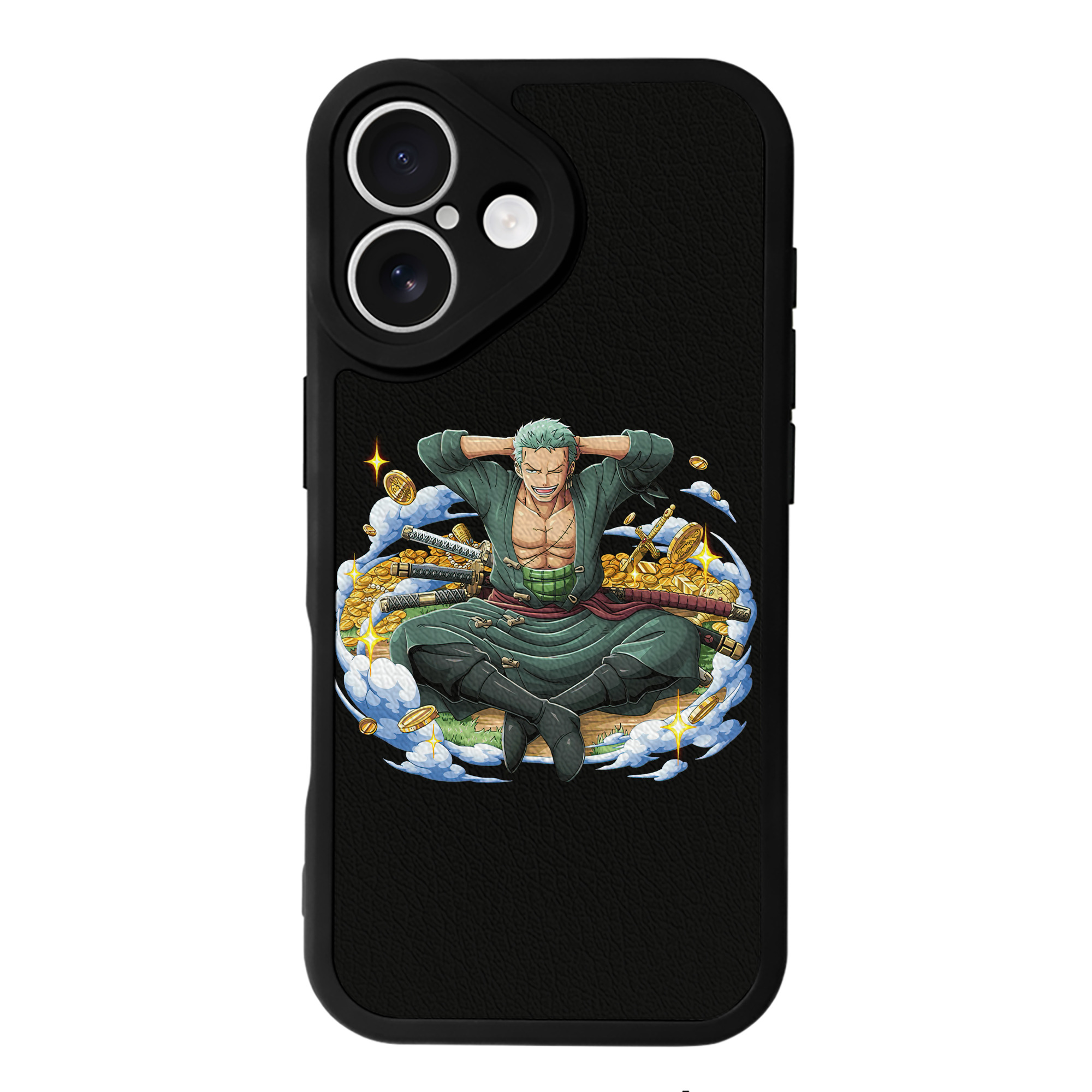 （画像用） ワンピース ロロノア・ゾロ ONE PIECE Roronoa Zoro 【iPhone 16シリーズ対応】シリコンスマホケース（レザー調） 材質：シリコン